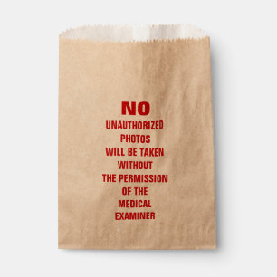 No Photos Autopsy Room Sign Favour Bag