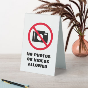 No photos or videos allowed camera warning