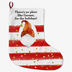 No Place Like Gnome Custom Christmas Stocking