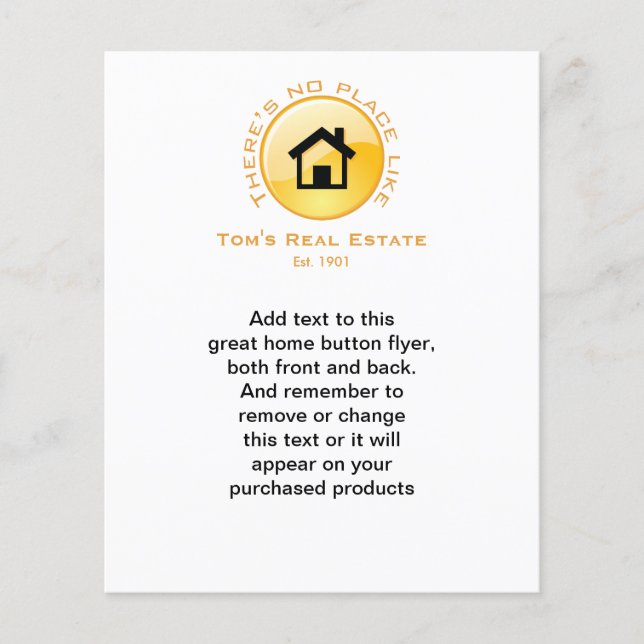 No Place Like Home Button Flyer (Front)