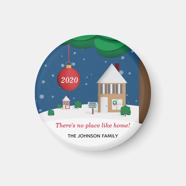 No Place Like Home Customisable Winter Scene Magnet (Front)