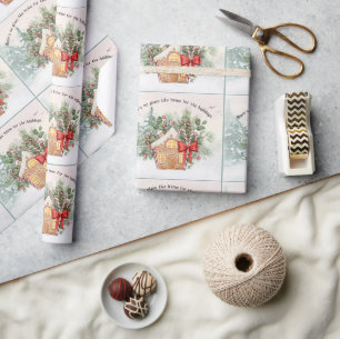 No Place Like Home   Gingerbread House Christmas Wrapping Paper