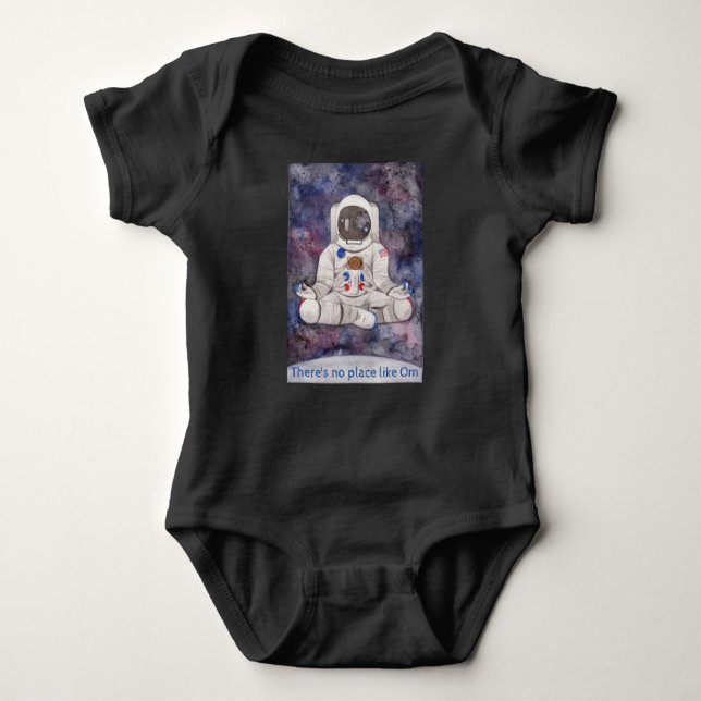 No Place Like Om - Space Baby Bodysuit (Front)