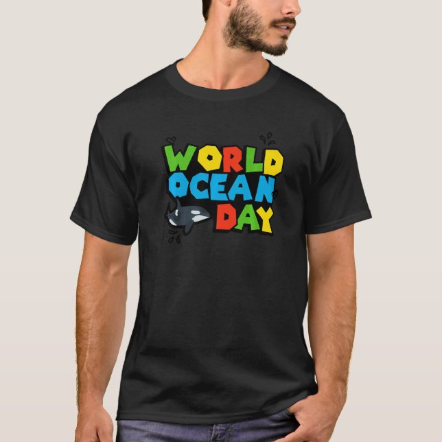 No Planet B World Planet Ocean Day Orca Splash T-Shirt (Front)