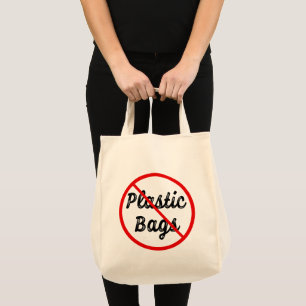 No Plastic Bags Earth Red and Black