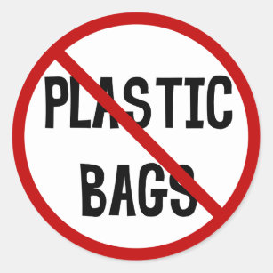 No Plastic Bags Sticker