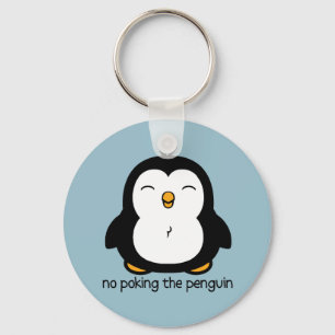 No Poking The Penguin BLUE Key Ring