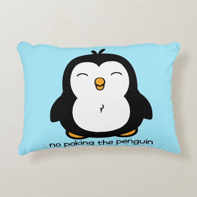 No Poking The Penguin Decorative Cushion (Front)