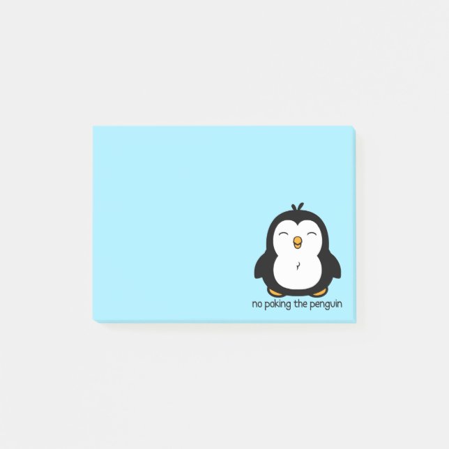No Poking The Penguin Post-it Notes (Front)