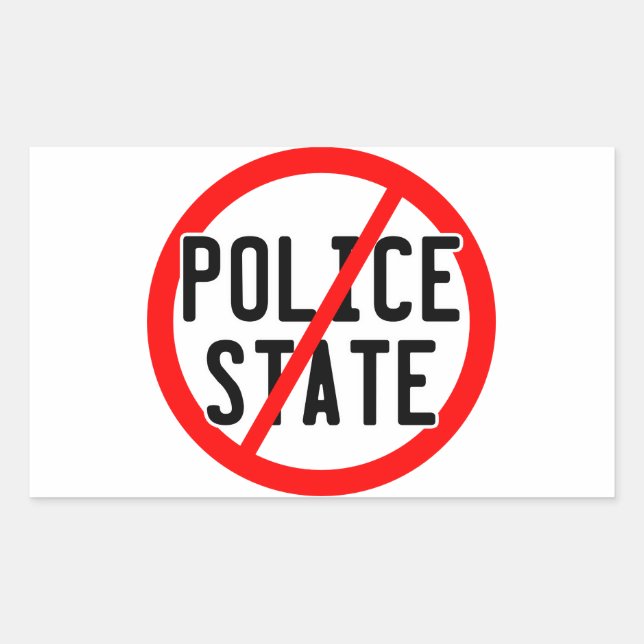 NO POLICE STATE - nwo/illuminati/occupy/bankster Rectangular Sticker (Front)