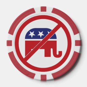 No Politics Republican Elephant Poker Chips
