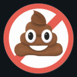 No poop classic round sticker<br><div class="desc">All-purpose,  generic no poop emoji</div>