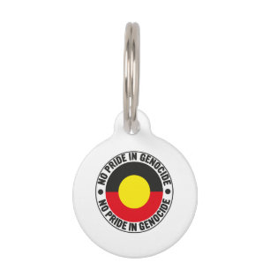 No Pride In Genocide Aboriginal Flag National Sorr Pet Tag