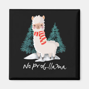 No Prob Lama Christmas Best Gift for Alpaca Magnet