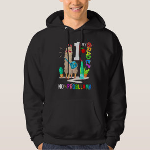 No Prob Llama 1st Grade Back To School  Boys Girls Hoodie