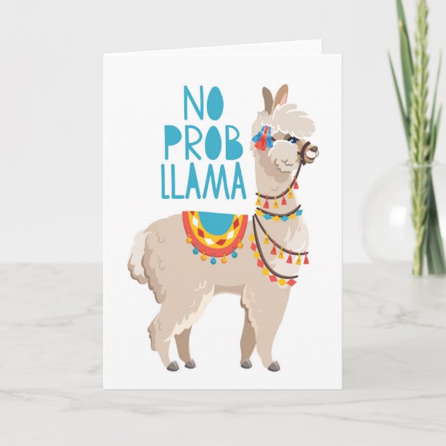 No Prob Llama Card (Front)