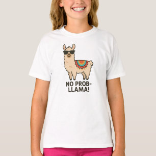 No Prob-Llama Cool Beige Llama Design T-Shirt