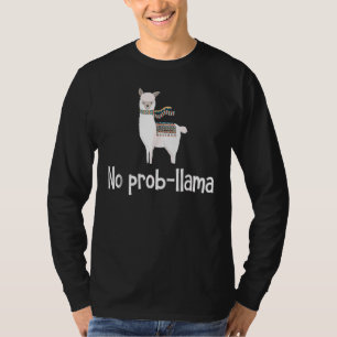 No Prob Llama Cute Llama Alpaca Graphic Plus Size T-Shirt
