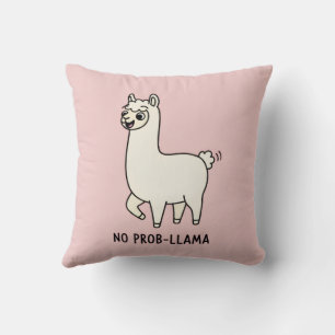 "No Prob-Llama" Cute Llama Doodle - Chill Vibe Cushion