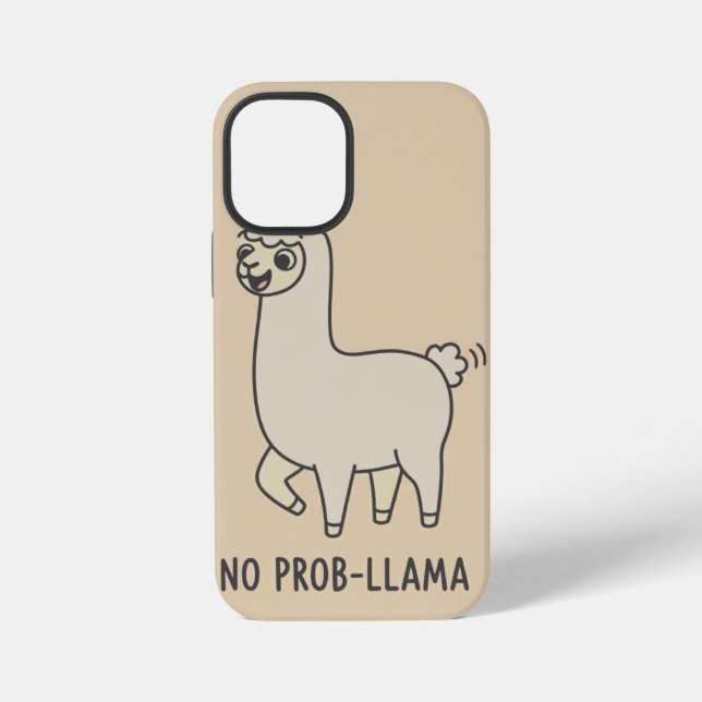 "No Prob-Llama" Cute Llama Doodle - Chill Vibe iPhone Case (Back)