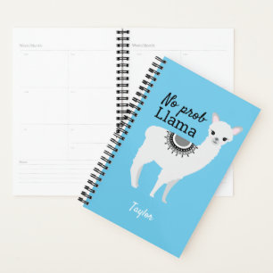 No Prob Llama cute llama illustration personalised Planner