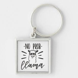 No Prob Llama Design Key Ring