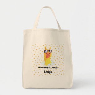 No-Prob-Llama Funny Cute Llama with Stars  Tote Bag