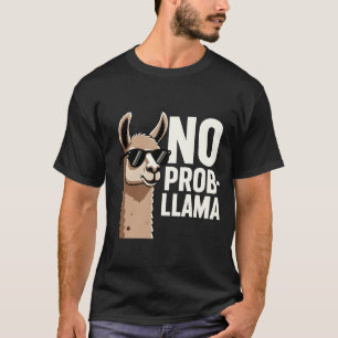 No Prob-llama Funny Llama Sunglasses Cartoon T-Shirt