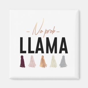 No Prob Llama Gold Tassels Magnet