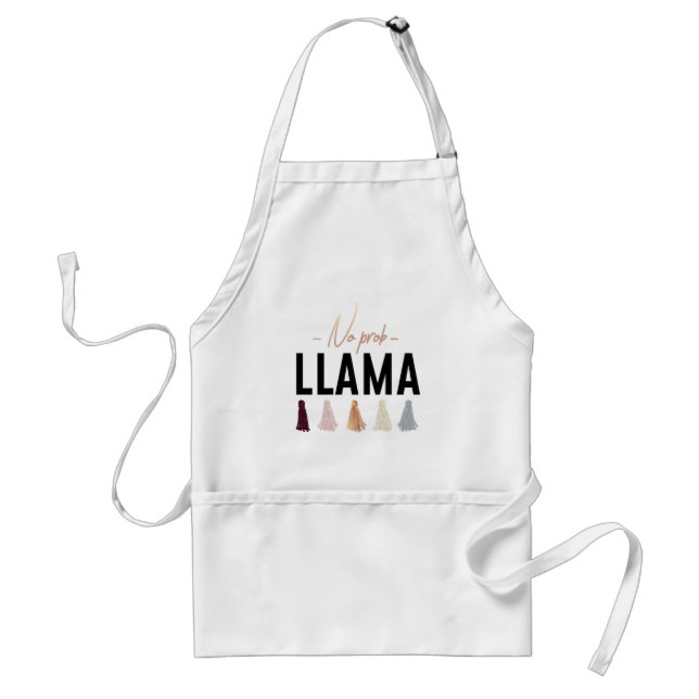 No Prob Llama | Gold Tassels Standard Apron (Front)