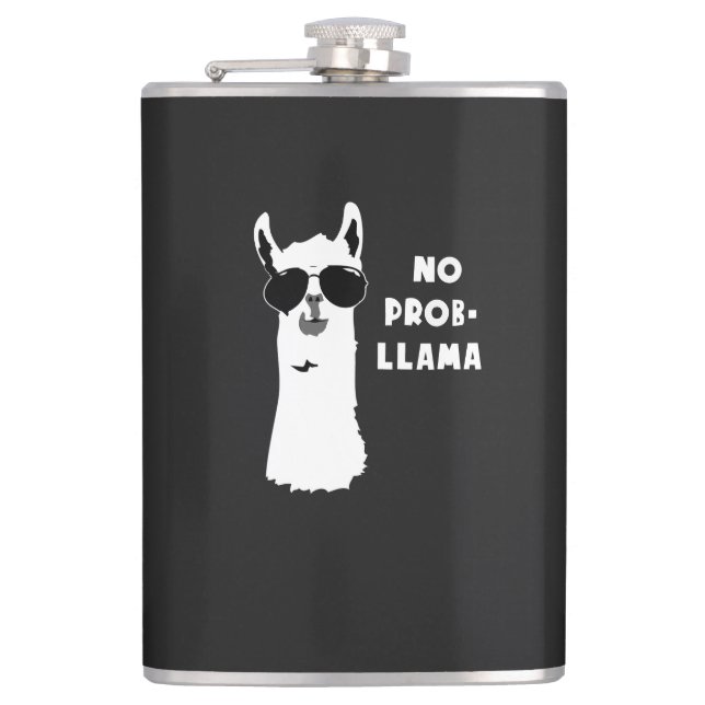 No Prob-Llama Hip Flask (Front)