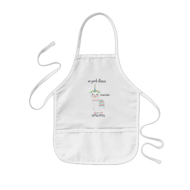 No Prob-Llama 🦙 - I'm A Unicorn 🦄 Kids Apron (Front)