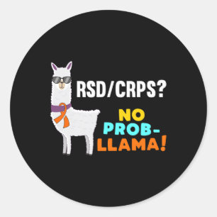No Prob-llama Rsd Crps Warrior Survivor Awareness  Classic Round Sticker