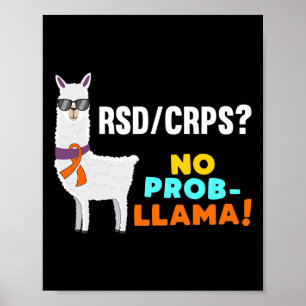 No Prob-llama Rsd Crps Warrior Survivor Awareness Poster