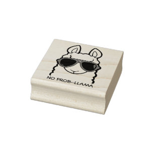 No Prob-Llama Rubber Stamp