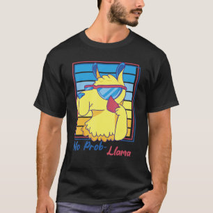 No Prob Llama Sunglasses Alpaca Retro for Animal T-Shirt