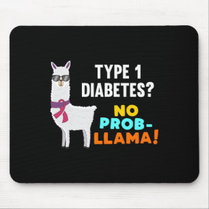 No Prob-llama T1d Type 1 Diabetes Warrior Awarenes Mouse Pad