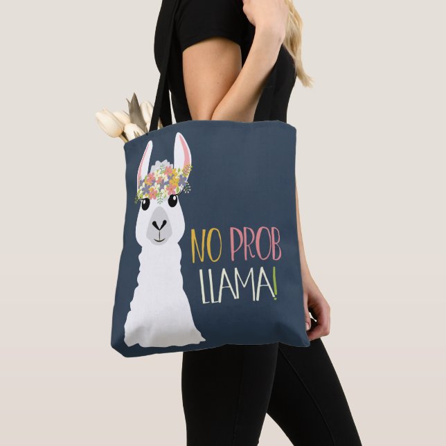 No Prob Llama Tote Bag (Close Up)