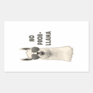 No Problem Llama Rectangular Sticker