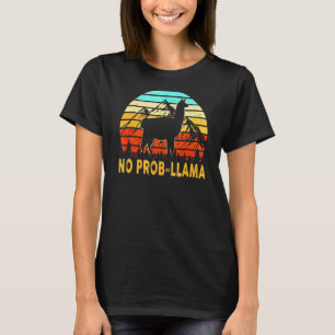 No Problem No Prob Llama Alpaca Retro Vintage Sty T-Shirt