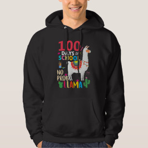 No Probllama 100 Days Of School LLama Teachers_2 Hoodie