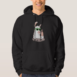 No Probllama Cool Sunglasses Animal Llama Alpaca Hoodie