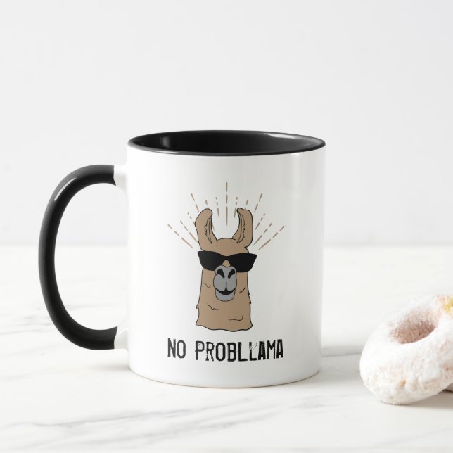 No ProbLlama Funny Mug (With Donut)