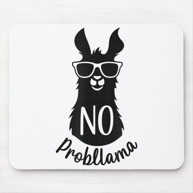 No Probllama Gift Humor Word Game Lama No Problema Mouse Pad (Front)