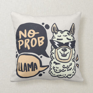 no probllama hipster llama illustration cushion