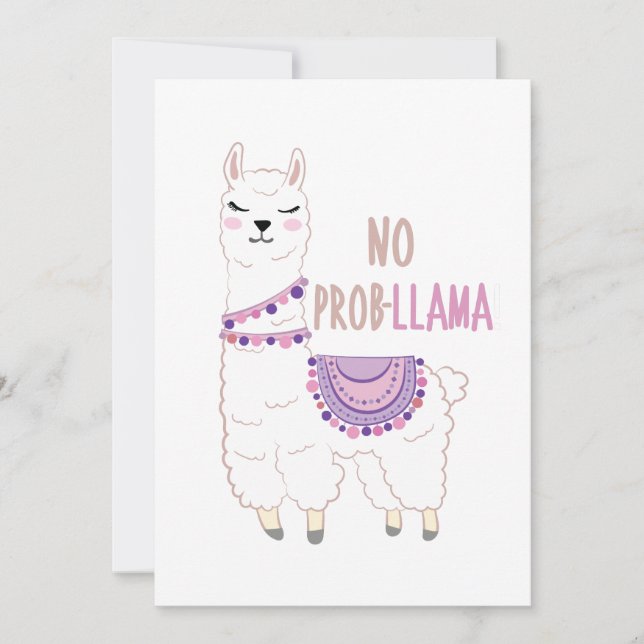 No Probllama Llama Funny (Front)