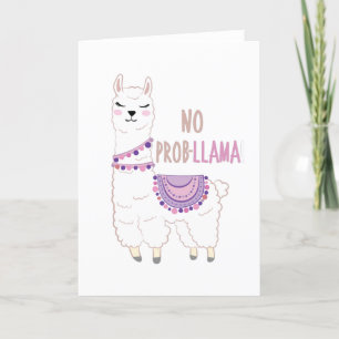 No Probllama Llama Funny Holiday Card