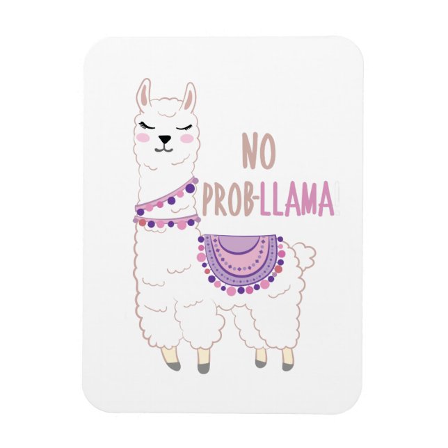 No Probllama Llama Funny Magnet (Vertical)