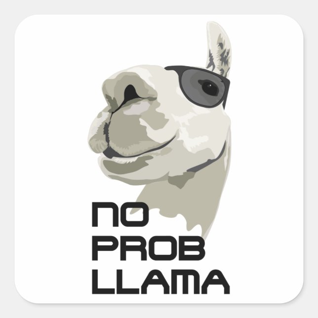 No ProbLlama Square Sticker (Front)