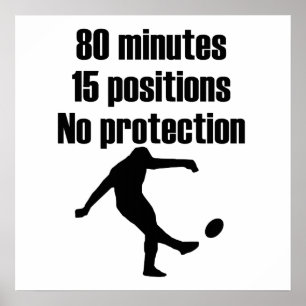 No Protection Rugby Poster